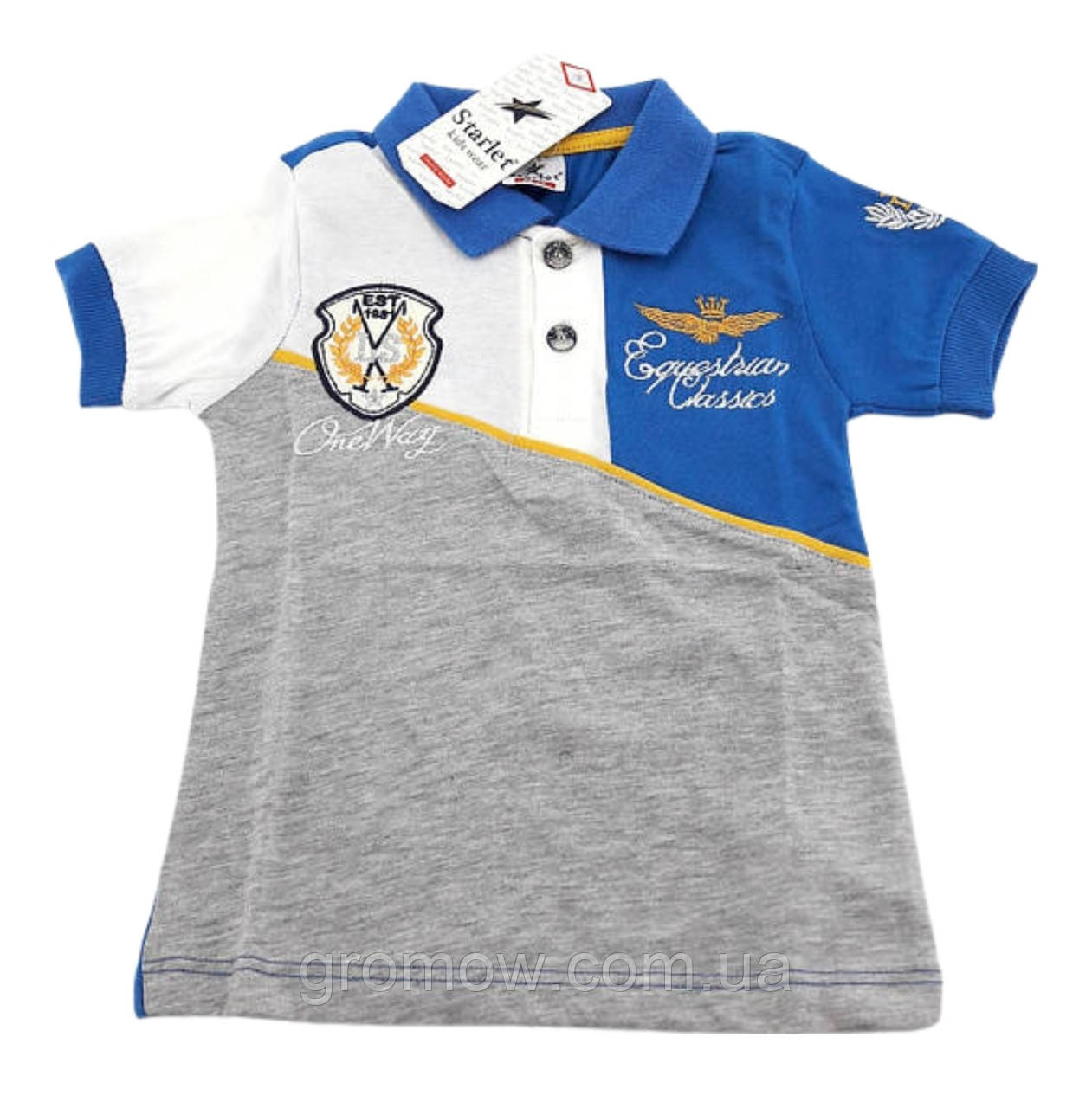 Дитяча футболка 1, 2 роки Туреччина без рукавів літня для хлопчиків сіра (ФДМ10), фото 1