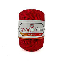 Spagoyarn Macrame (Макрамэ) № 100 красный (Пряжа синтетическая, нитки для макраме)