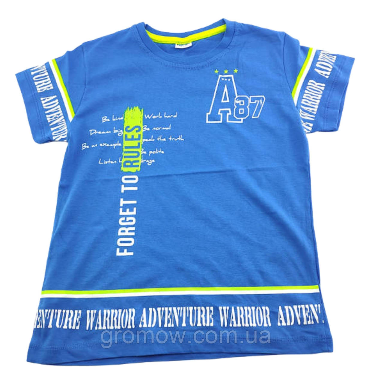 Дитяча футболка 7 років Туреччина без рукавів літня для хлопчиків синя (ФДМ15), фото 1