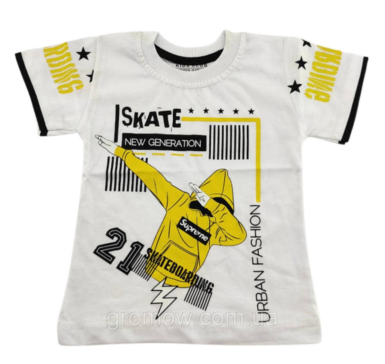 Дитяча футболка 1, 2, 3 і 4 роки Туреччина без рукавів літня для хлопчиків біла (ФДМ17), фото 1