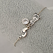 Срібний браслет з фіанітом Дівчинка і ніжки немовляти, фото 8