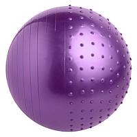 Фітбол, гімнастичний м'яч World Sport напівмасажний 65 см фіолетовий + насос