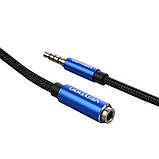 Аудіо кабель Vention Стерео подовжувач TRRS 3,5 мм на 3,5 мм mini jack позолочені роз'єми з підтримкою мікрофона 24K 1.5 м Чорний, фото 5