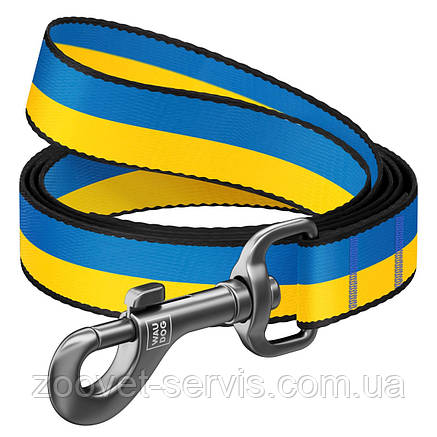Повідець для собак нейлоновий WAUDOG Nylon, малюнок Colors of freedom, розмір M, шир 20мм, дов 122см, фото 1