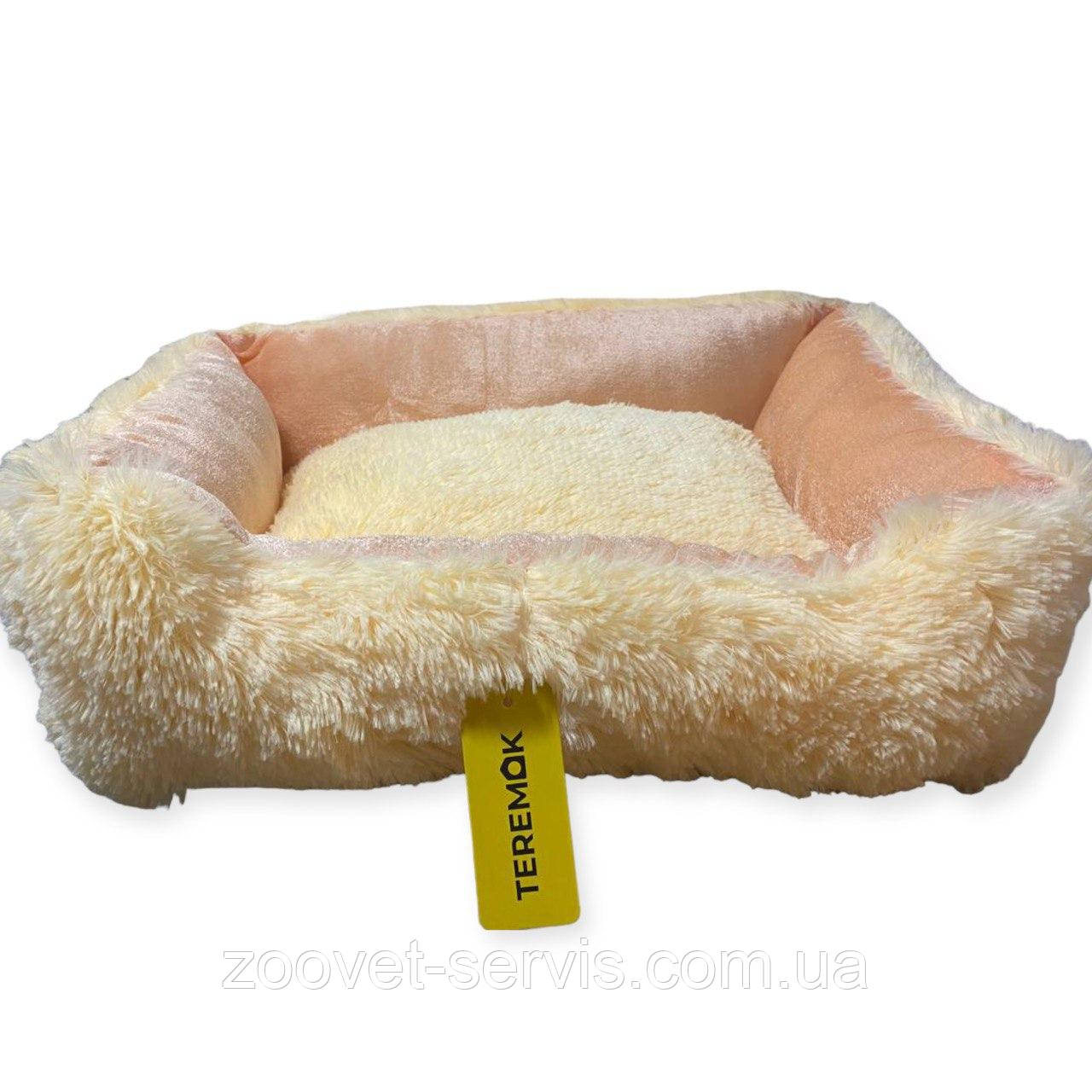 Лежанка м'яка хутряна для дрібних порід собак і кішок Collar Теремок Ексклюзив №2 36 x 48 x 16 см