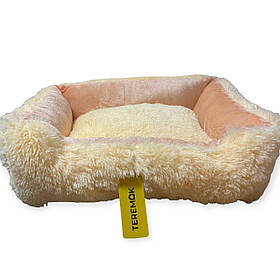 Лежанка м'яка хутряна для дрібних порід собак і кішок Collar Теремок Ексклюзив №2 36 x 48 x 16 см