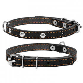 Нашийник одинарний Collar з прикрасою (довжина 24-32 см, ширина 12 мм) Чорний