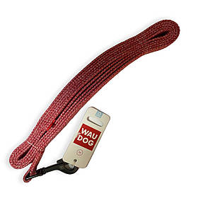 Повідець міцний, комфортний для собак WAUDOG Re-cotton з відновленої бавовни, червоний, розмір М 20 ммх3 м 03103