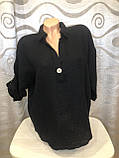Жіноча блузка-сорочка з бавовняного мусліну Туреччина One Size (46-52) 2 кольори, фото 4