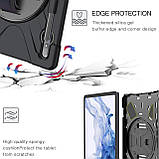 Gerutek Galaxy Tab S7 T870/T875 кейс чохол 3-шарова ударостійкий з обертовим кікстендом плечовий/ручний ремінь, фото 3