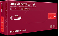 Рукавички гумові Амбуланс Ambulance High risk L 8-9 25 пар