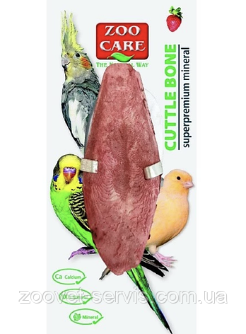 Кістка каракатиці зі смаком полуниці для птахів ZooCare 8-10см Індія, фото 1