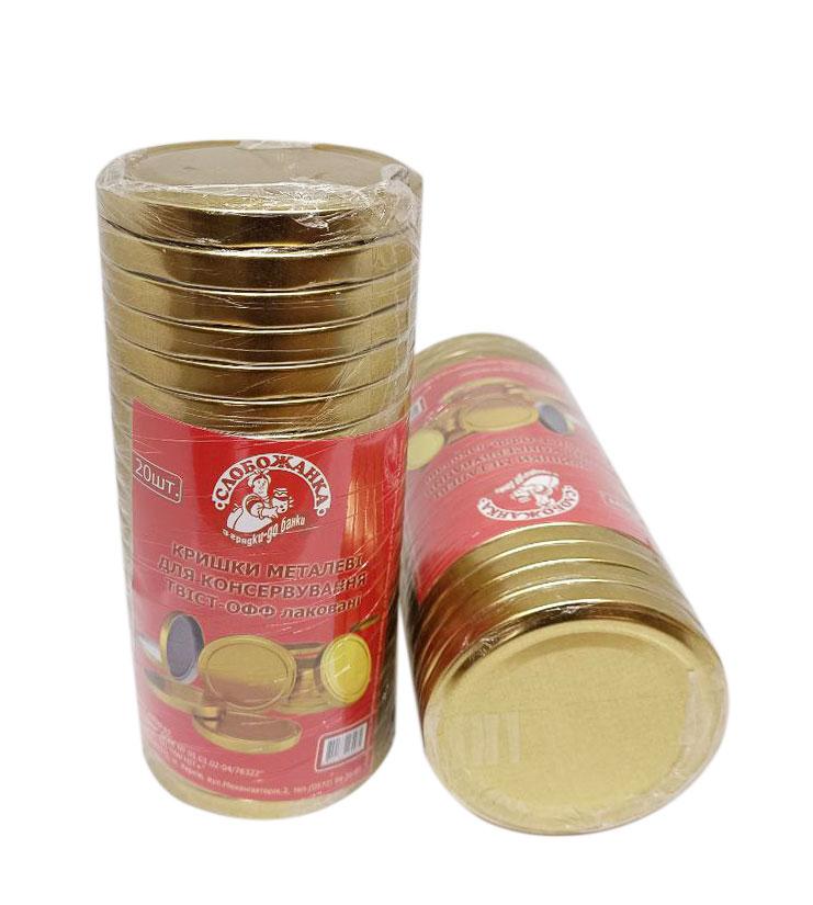 Кришка TWIST-OFF Ø 82 мм (під звичайну банку) лак 20 шт/уп (Слобожанка), фото 1