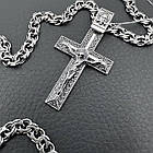 Комплект срібний чорнений ланцюжок бісмарк з хрестиком 925 проба, фото 2