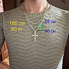 Комплект срібний чорнений ланцюжок бісмарк з хрестиком 925 проба, фото 7