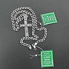 Комплект срібний чорнений ланцюжок бісмарк з хрестиком 925 проба, фото 6