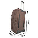 Дорожня сумка на колесах Fly, Сумка на колесах 66х35х35см, Дорожня сумка 80л Коричнева, фото 7