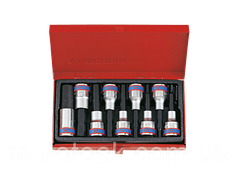 Набір бітів у головці 1/2", HEX, 4-17 мм, L = 80 мм, 9 пр