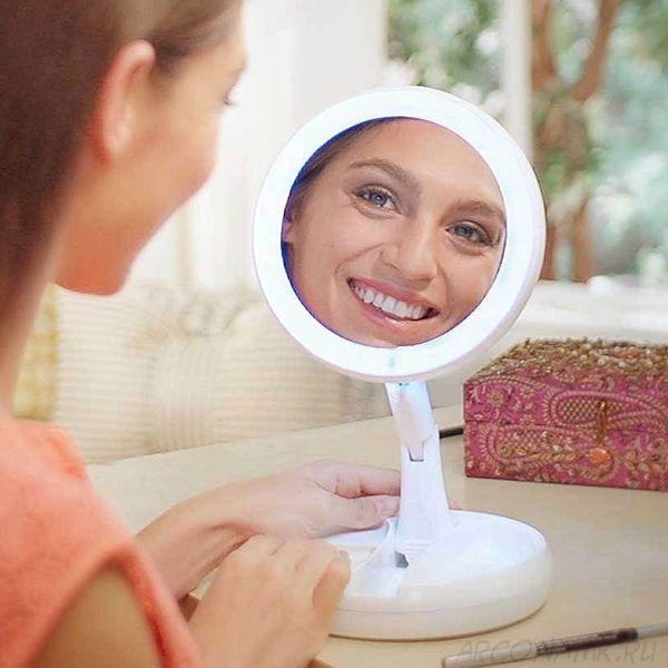 Складное зеркало для макияжа с Led подсветкой My Fold Away Mirror BAN - фото 2 - id-p1797370884