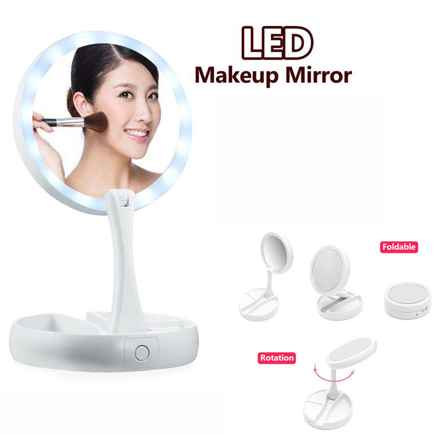 Складное зеркало для макияжа с Led подсветкой My Fold Away Mirror BAN - фото 10 - id-p1797370884