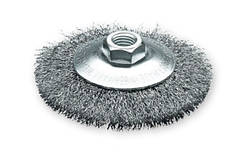 Щітка конічна Lessmann 422367 100x10 мм, з неіржавкого гофрованого дроту 0,30 мм, М14х2,0