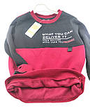 Дитячий спортивний костюм 12 і 13 років Туреччина теплий на байці для хлопчиків бордовий (КДМН13533), фото 2