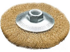 Щітка конічна Lessmann 100х10 мм М14 сталева латунна гофрована дріт