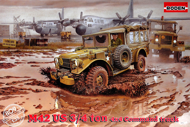 Пластикова модель 1/35 Roden 809 американська командна вантажівка M-42 US3/4 ton 4x4, фото 1