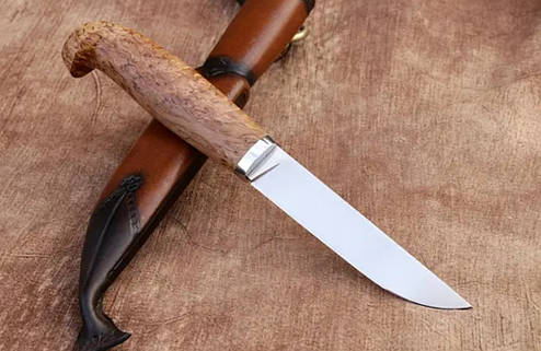 Незвичайний фінський ніж ручної роботи з порошкової сталі М390 "Фінка", фото 2