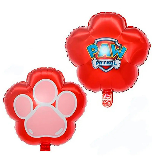 Повітряна кулька "Щенячий патруль лапка", 40 см., колір - червоний