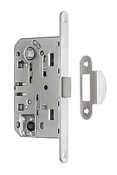 Замок для міжкімнатних дверей під WC з пластиковим язичком (безшумний) Rich-Art 410-В SN сатин нікель