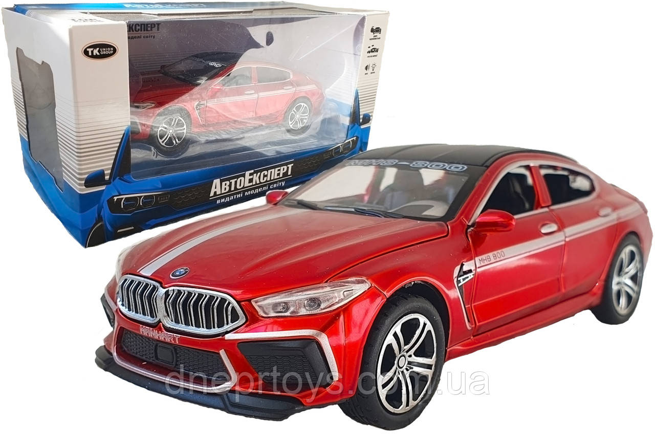 Іграшкова машинка металева BMW Manhart MH8 800 АвтоЕксперт БМВ, червона, звук, світло, інерція, відкр. двері, капот, багажник,
