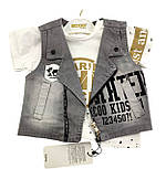 Дитячі костюми 1 рік Туреччина літній із шортами джинсовий для хлопчиків сірий (КД16), фото 3