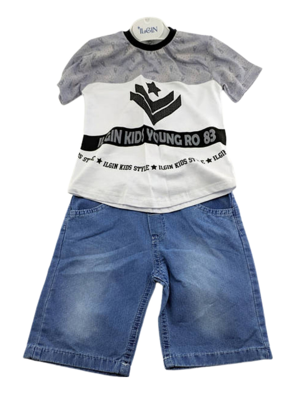 Дитячі костюми 1, 2, 3 роки Туреччина літній із шортами для хлопчиків сірий (КД25)