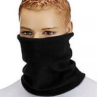 Зимний мужской теплый флисовый снуд бафф для военных черный, армейский флисовый шарф снуд черного цвета "Lv"