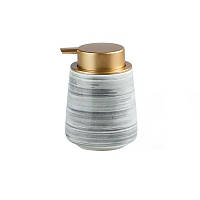 Дозатор керамический для жидкого мыла, моющих средств Bathlux 400 мл, для ванной и кухни Серый "Lv"