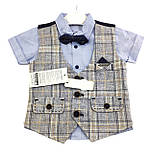 Дитячі костюми 2, 3, 4 роки Туреччина літній ошатний для хлопчиків сірий (КД28), фото 2