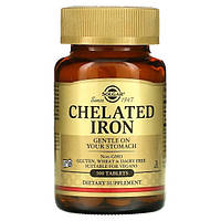 Solgar, Chelated Iron 25 мг (100 таб.), хелатное железо