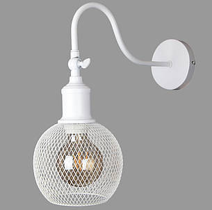 Біле бра з вигнутим кріпленням (907-W011F3-1 WH), фото 1