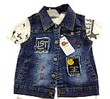 Дитячі костюми 8, 9 років Туреччина джинсовий літній для хлопчиків синій (КД31), фото 2