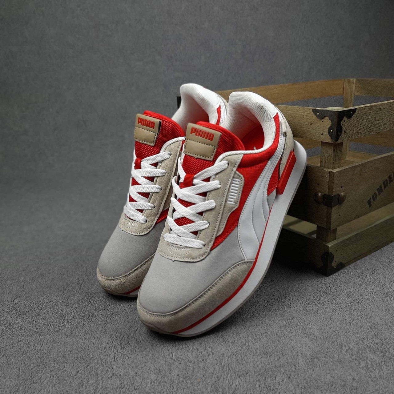 Купить Кроссовки весна лето мужские красные Puma Future Rider. Обувь ...