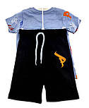 Дитячі костюми 3, 4, 6 років Туреччина літній із шортами для хлопчиків блакитний (КД37), фото 2