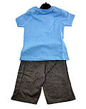 Дитячі костюми 3, 4 роки Туреччина літній із шортами для хлопчиків блакитний (КД39), фото 2