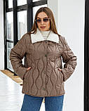 Жіноча стильна куртка К-279 капучино, розміри 42,44,48, фото 2