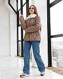 Жіноча стильна куртка К-279 капучино, розміри 42,44,48, фото 4