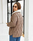 Жіноча стильна куртка К-279 капучино, розміри 42,44,48, фото 6