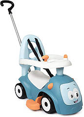 Машинка-каталка Smoby Маестро 3 в1 з ручкою та звуком, блакитна (720304)