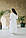 Стильна літня довга лляна біла сукня OVERSIZE з великими накладними кишенями №5008, фото 3