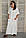 Стильна літня довга лляна біла сукня OVERSIZE з великими накладними кишенями №5008, фото 4