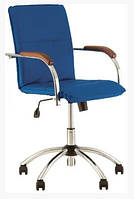 Компьютерное офисное кресло для персонала Самба Samba GTP Tilt CHR10, экокожа V-15 синее Новый Стиль